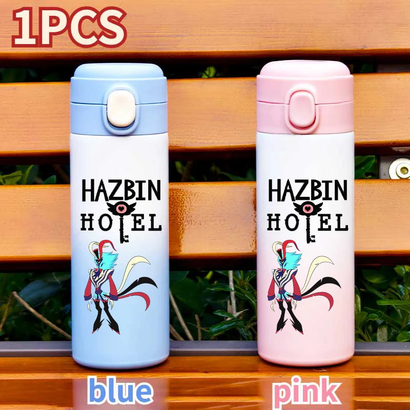 Botella de Agua Aislada de 420ML con Diseño de Hazbin Hotel, Taza Térmica de Acero Inoxidable