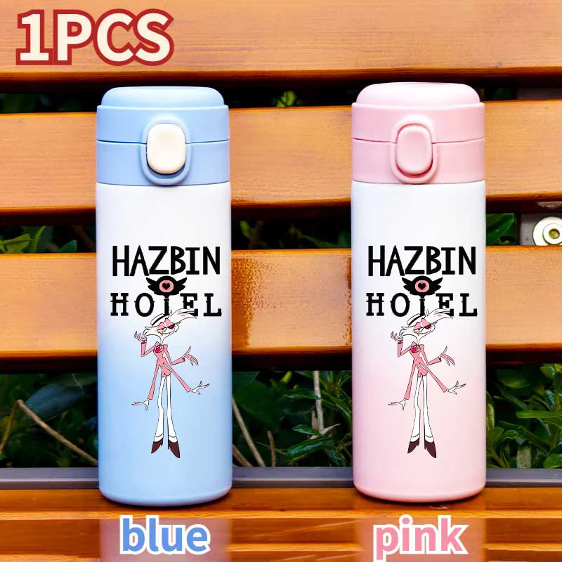 Botella de Agua Aislada de 420ML con Diseño de Hazbin Hotel, Taza Térmica de Acero Inoxidable