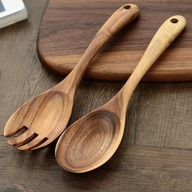 Cuchara y Tenedor de Madera