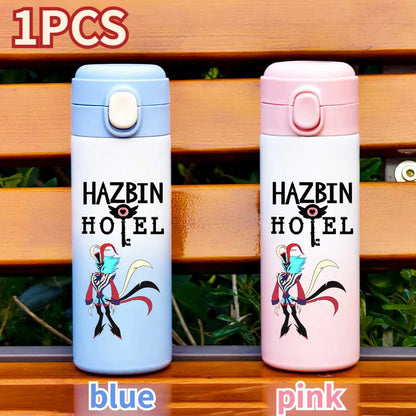 Botella de Agua Aislada de 420ML con Diseño de Hazbin Hotel, Taza Térmica de Acero Inoxidable