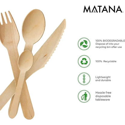 Cubiertos de madera desechables