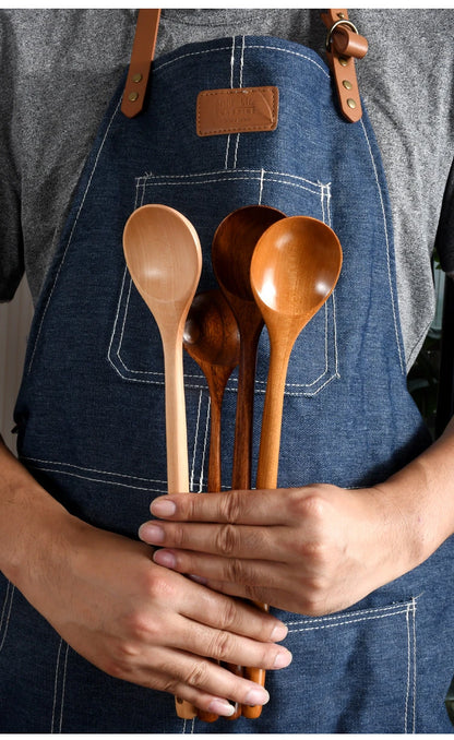 Cuchara larga de madera estilo coreano