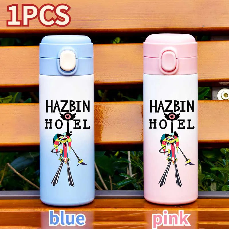Botella de Agua Aislada de 420ML con Diseño de Hazbin Hotel, Taza Térmica de Acero Inoxidable