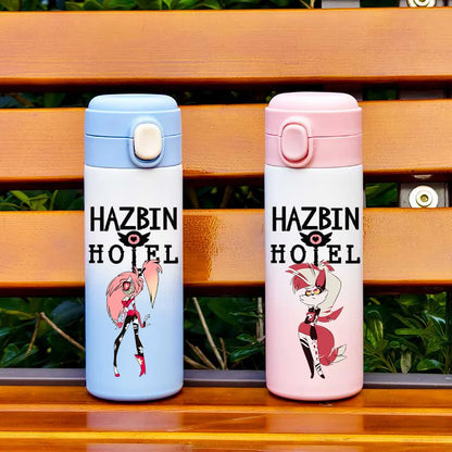 Botella de Agua Aislada de 420ML con Diseño de Hazbin Hotel, Taza Térmica de Acero Inoxidable