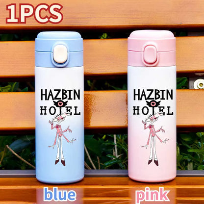Botella de Agua Aislada de 420ML con Diseño de Hazbin Hotel, Taza Térmica de Acero Inoxidable