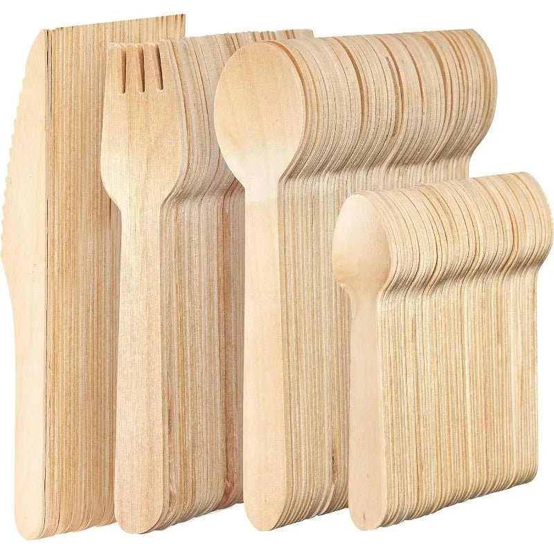Cubiertos de madera desechables