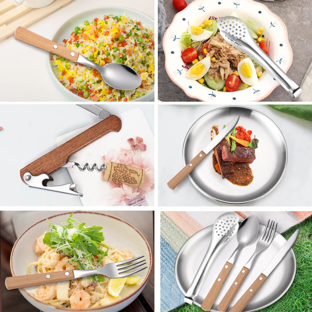 Set de cubiertos para acampar