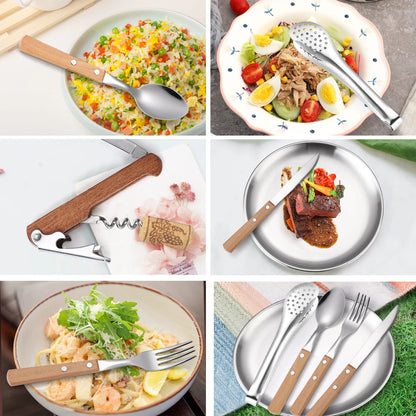 Set de cubiertos para acampar