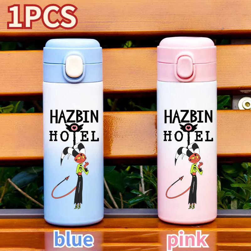 Botella de Agua Aislada de 420ML con Diseño de Hazbin Hotel, Taza Térmica de Acero Inoxidable