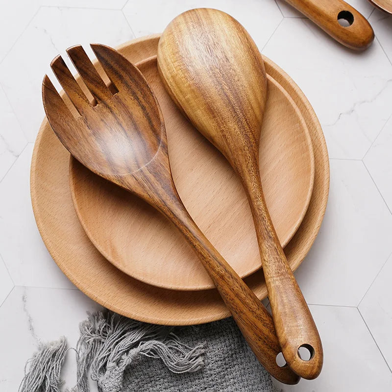 Cuchara y Tenedor de Madera