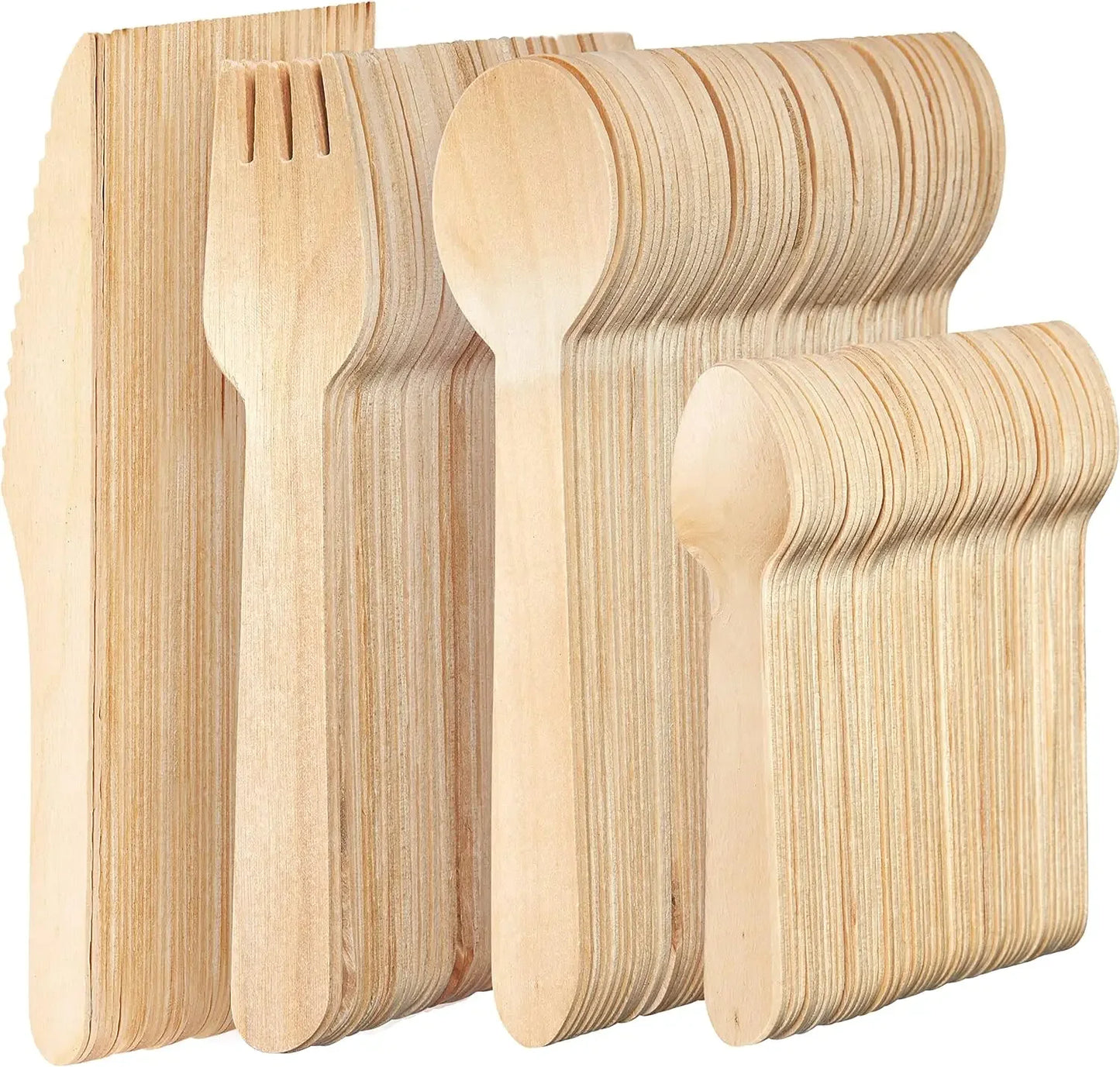 Cubiertos de madera desechables